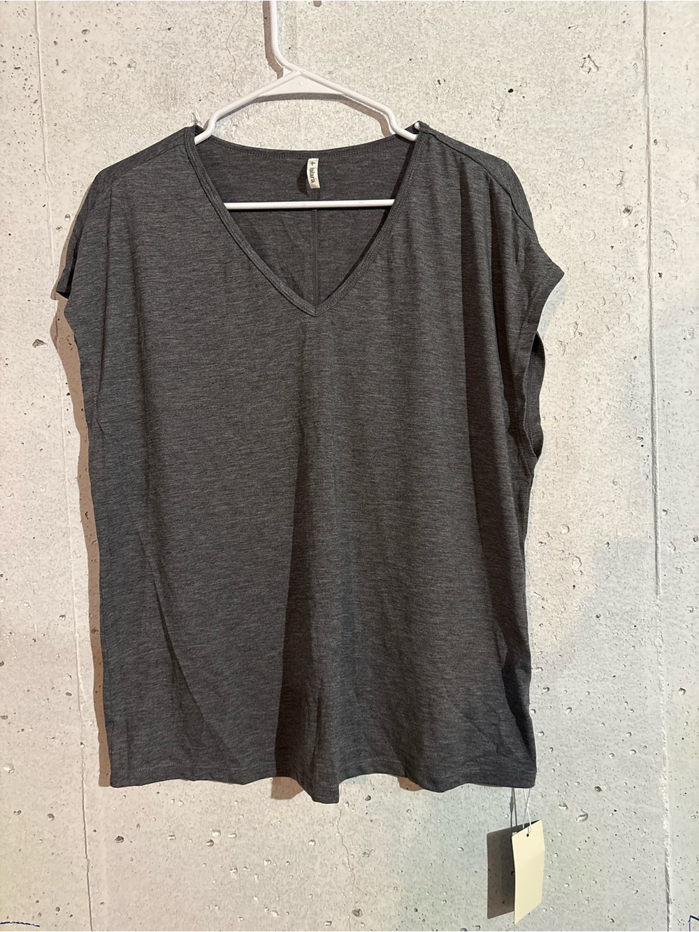 Halara V Neck Short Sleeve Relaxed Heathered Casual T-Shirt | Size: L